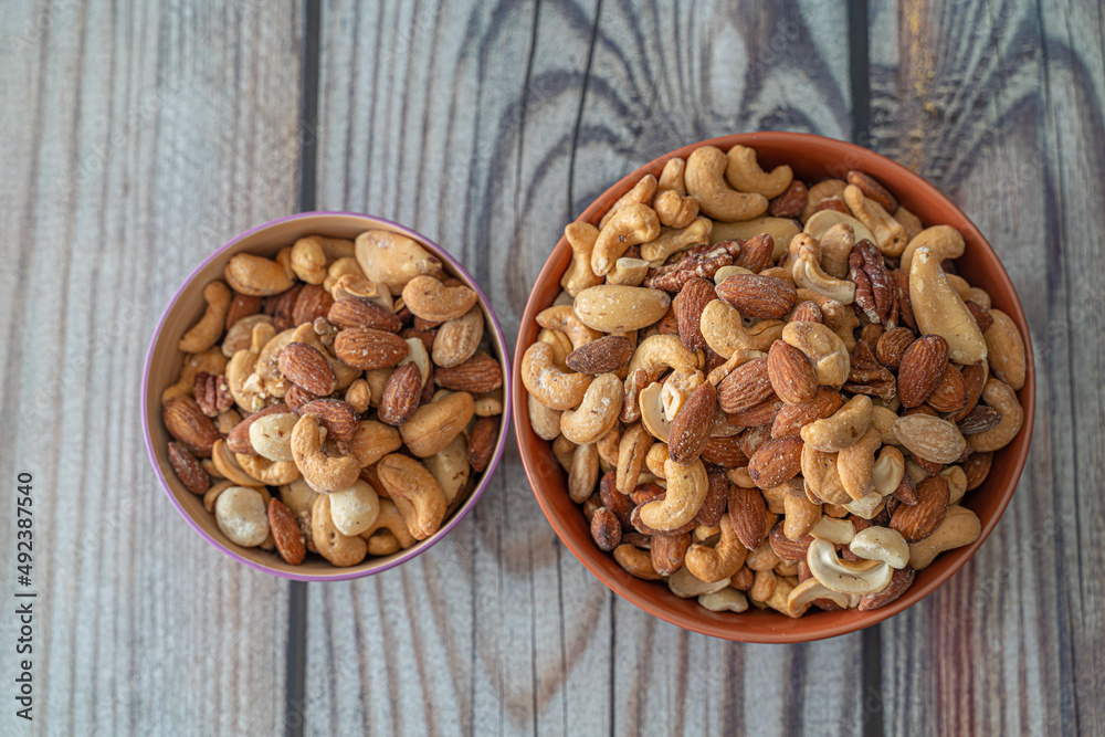 Bowl of assorted nuts ready to eat Bowl of assorted nuts ready to eat