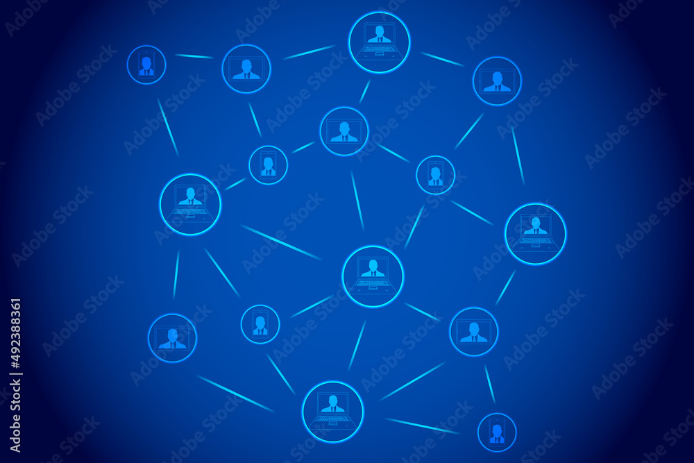 DAO, Decentralized autonomous organization concept design. Businessmen connected to each other with smartphone, laptop and tablet on blockchain network. DAO, Decentralized autonomous organization concept design. Businessmen connected to each other with smartphone, laptop and tablet on blockchain network.