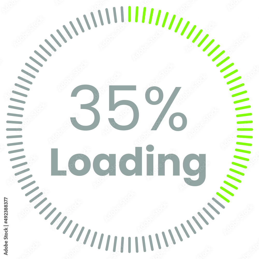 35% Loading. 35% circle diagrams Infographics vector, 35 Percentage ...