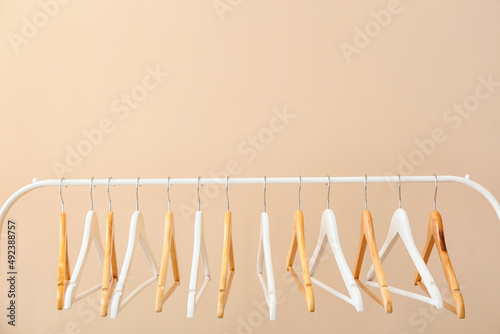Rack with wooden clothes ha...