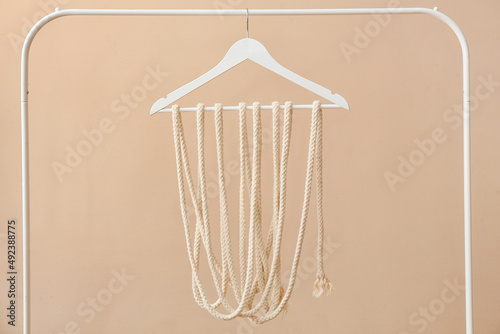 Rack with clothes hanger an...