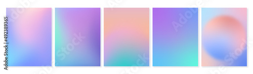 Set of gradient backgrounds in trendy colors. For covers, wallpapers, branding, social media and more. Vector, can be used for printing.