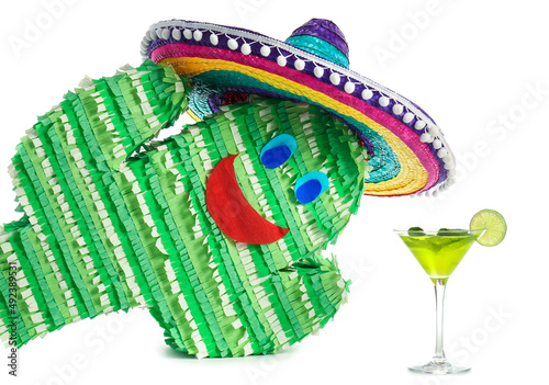 Mexican pinata with sombrer...