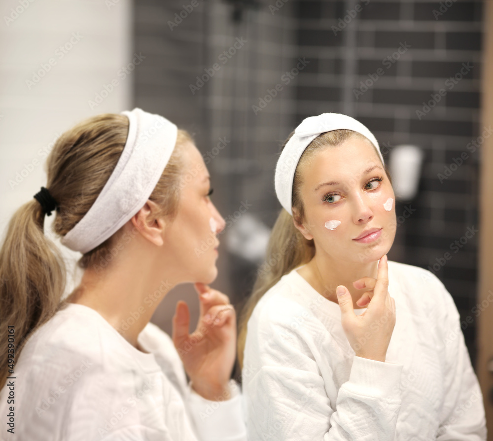 Applying the cream..Magic anti-aging cream.