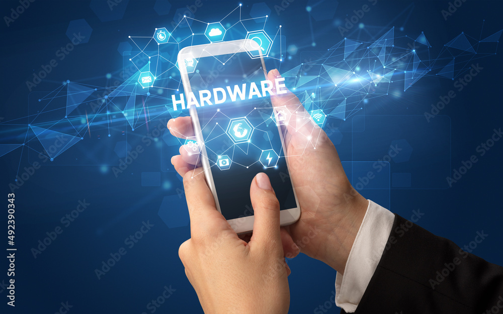 Hand using smartphone with technology concept Hand using smartphone with technology concept