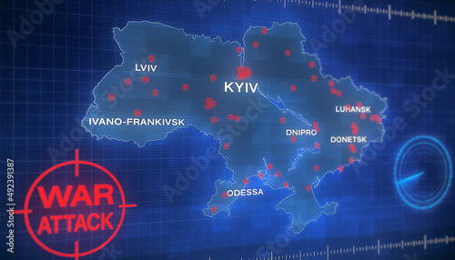 illustation - map of Russian attacks on Ukraine