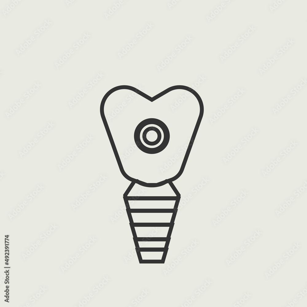 tooth implants vector icon illustration sign tooth implants vector icon illustration sign