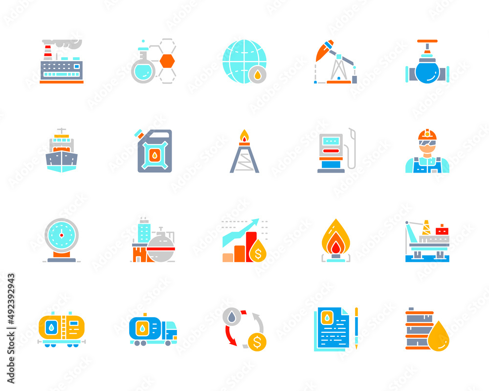 Set of Oil and Petrol Industry white line icon. Fuel Truck, Petroleum Wagon, Pumping Station, Gasoline, Cargo Ship and more. Set of Oil and Petrol Industry white line icon. Fuel Truck, Petroleum Wagon, Pumping Station, Gasoline, Cargo Ship and more.