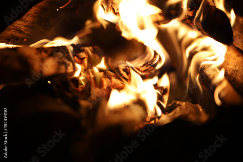 photo of a fire in the oven