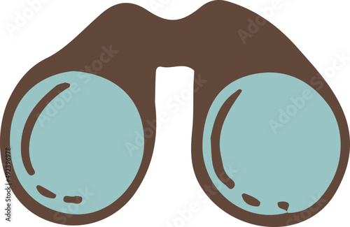 Hand-drawn binoculars illustration, Travel element, Adventure theme