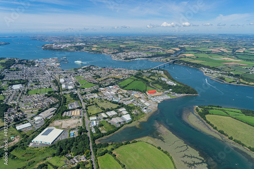 Quadro em tela Aerial Views of Pembroke Dock and And Oil and Gas terminals at Milford Haven, Wa