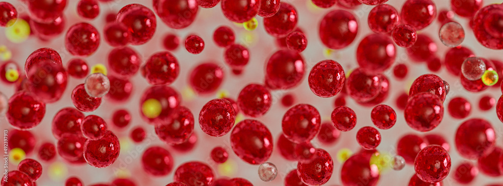 Biological concept,red blood clot ,droplets ,red blood cells, red microbes, bright molecules organisms, stem cells, 3D illustration. Biological concept,red blood clot ,droplets ,red blood cells, red microbes, bright molecules organisms, stem cells, 3D illustration.