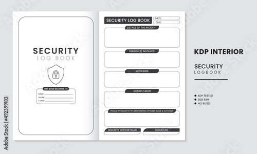 Security Log Book KDP Interior