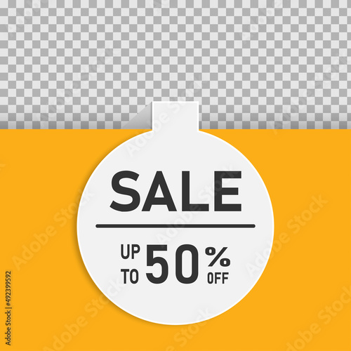 Round paper  banner template. Vector illustration.