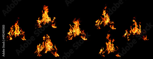 7 beautiful red bonfires, beautiful patterns, ready for your energy flame design.