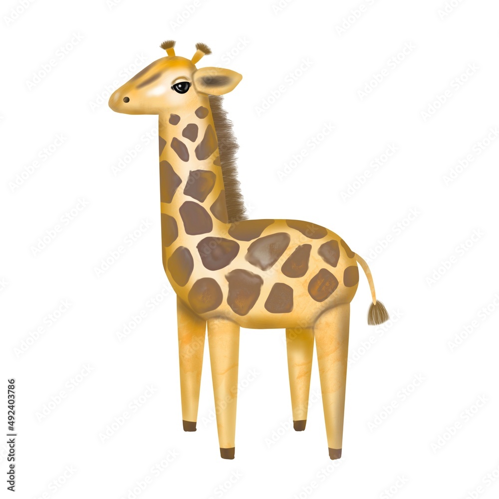 watercolor illustration of a giraffe. baby baby giraffe toy. isolated on a white background watercolor illustration of a giraffe. baby baby giraffe toy. isolated on a white background