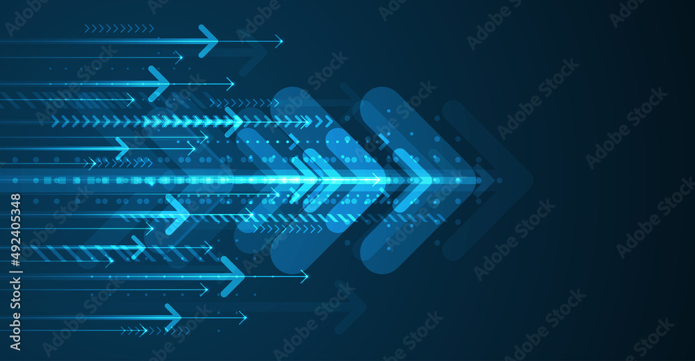 Abstract arrow direction. Technology background