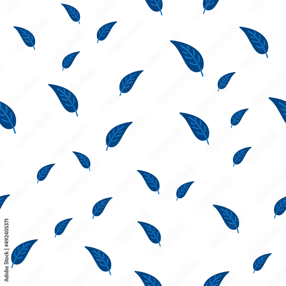 Leaves cute seamless pattern. Vector illustration for fabric design, gift paper, baby clothes, textiles, cards.