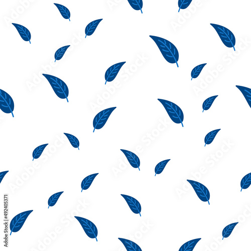 Leaves cute seamless pattern. Vector illustration for fabric design, gift paper, baby clothes, textiles, cards.