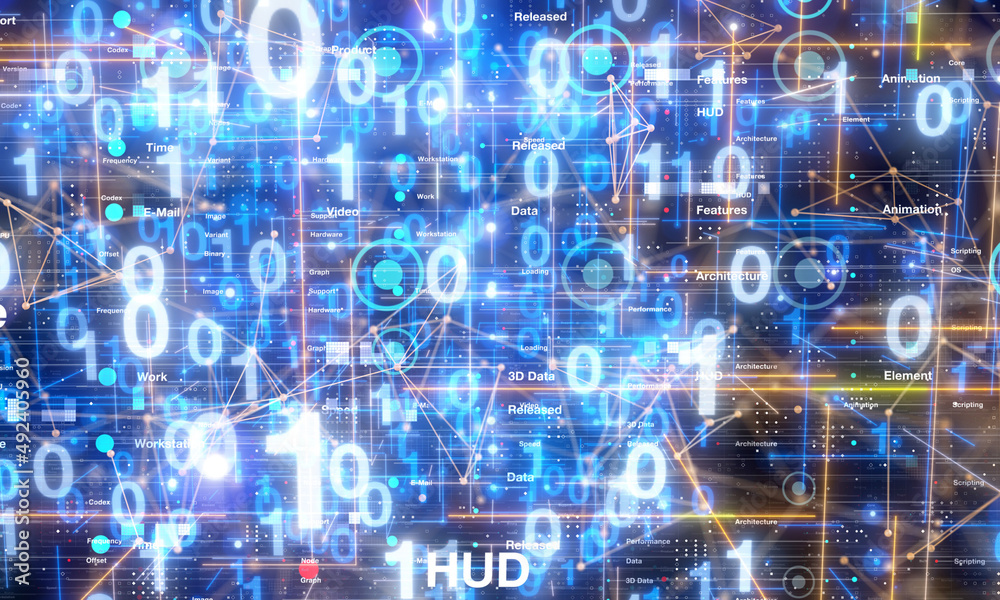 Big data visualization background.Abstract technology Big data visualization background.Abstract technology