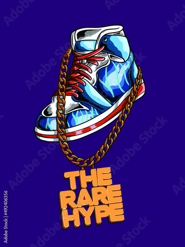 Hiphop shoes rare hype chain vector