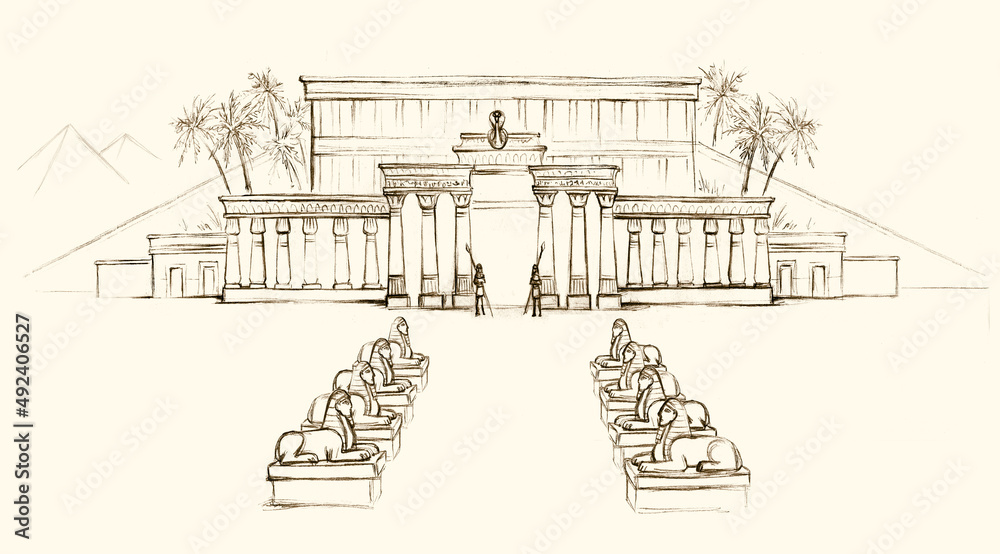 Fototapeta premium Pharaoh's palace in ancient egypt