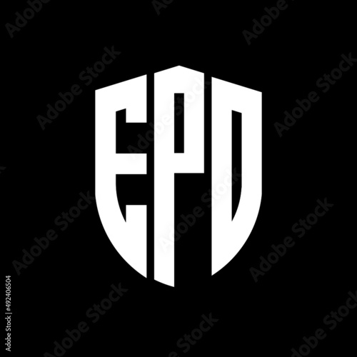 EPO letter logo design. EPO modern letter logo with black background. EPO creative  letter logo. simple and modern letter logo. vector logo modern alphabet font overlap style. Initial letters EPO  photo