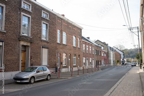 Europe Belgium village street. Brick houses. Travelling around Europe. Florelle  Namur