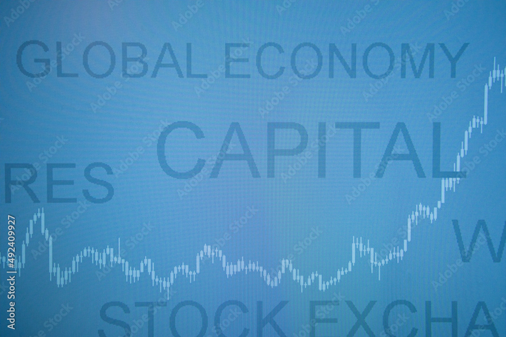 Abstract business background with market data price chart. Capital growth, business concept. Stock market price chart on the screen Abstract business background with market data price chart. Capital growth, business concept. Stock market price chart on the screen