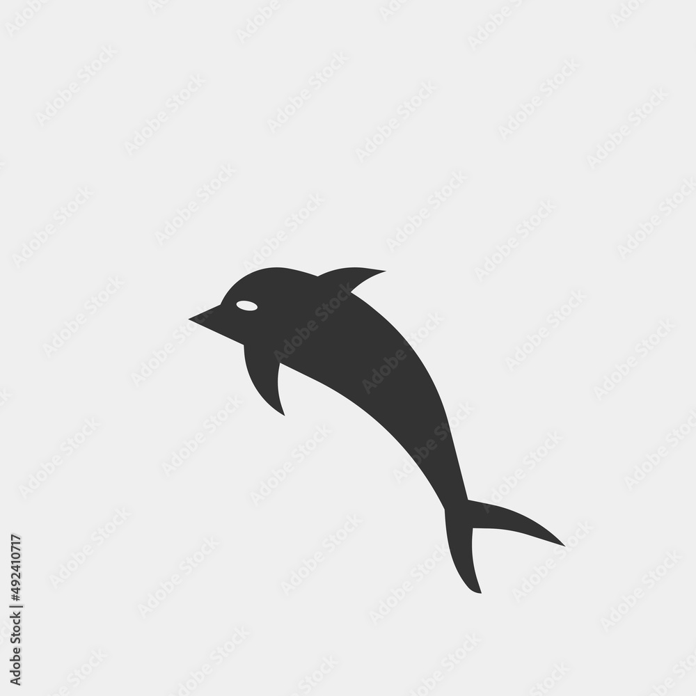 Fototapeta premium dolphin vector icon illustration sign