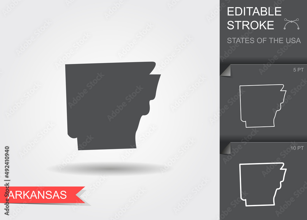 Stylized map of the U.S. state of Arkansas vector illustration Stock ...