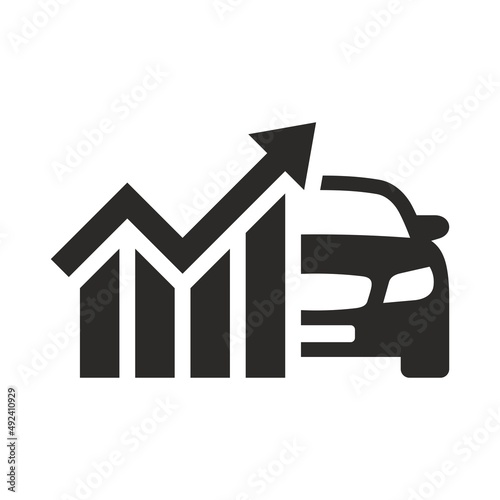 Car running costs icon. Cost of living. Price growth. Vector icon isolated on white background. © Janis Abolins