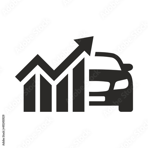 Car running costs icon. Cost of living. Price growth. Vector icon isolated on white background.