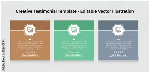 Creative Testimonial, Quote , Infographic Template Editable Vector Illustration
