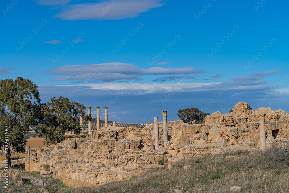 Thuburbo Majus large roman site in northern Tunisia