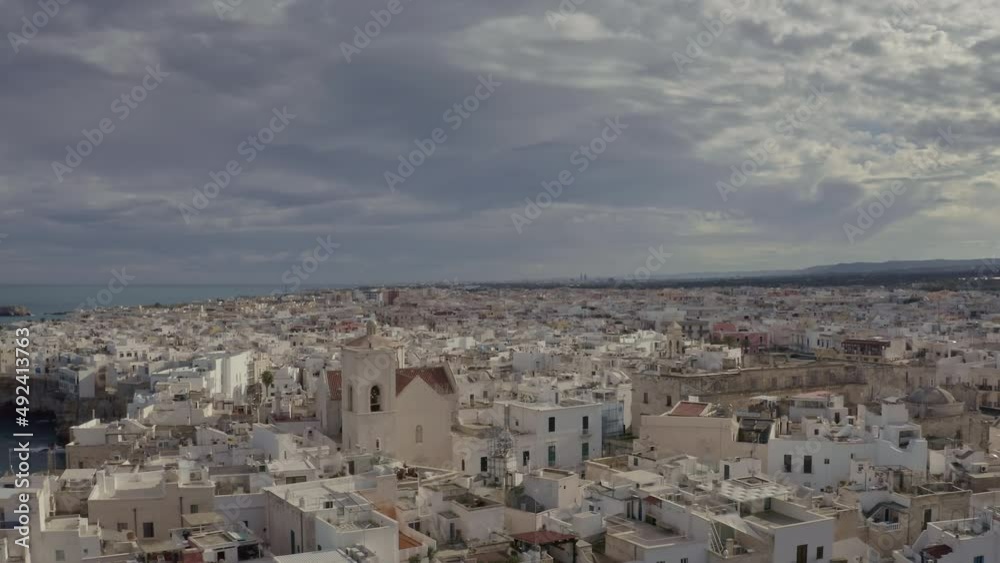Beautiful View Of Sea And Shore With Buildings. Beautiful Rocky Shore. View Of Coastal City From Above. Beautiful View Of Sea And Shore With Buildings. Beautiful Rocky Shore. View Of Coastal City From Above.