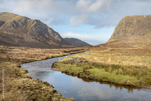 River Abhainn Mhiabhaig in Glen Mhiabhaig on the Isle of Harris in the Outer Hebrides, Scotland