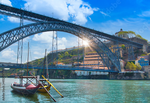 Landmark Dom Luis Bridge in Porto, Portugal. photo