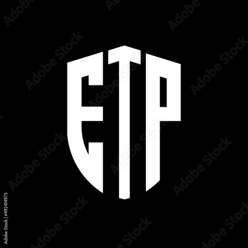 ETP letter logo design. ETP modern letter logo with black background. ETP creative  letter logo. simple and modern letter logo. vector logo modern alphabet font overlap style. Initial letters ETP  photo