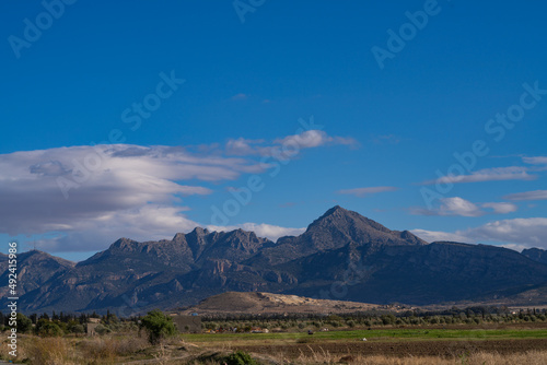 view of Zaghouan mountain in north Tunisia -Zaghouan governorate - Tunisia 