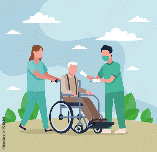 old man with geriatric medics