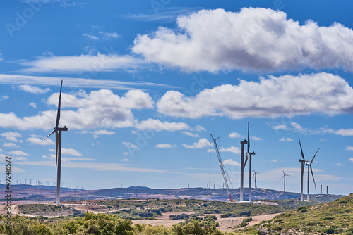 Cuadro en lienzo Construction of a wind farm