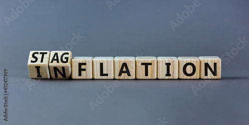 Cuadro en lienzo Stagflation or inflation symbol