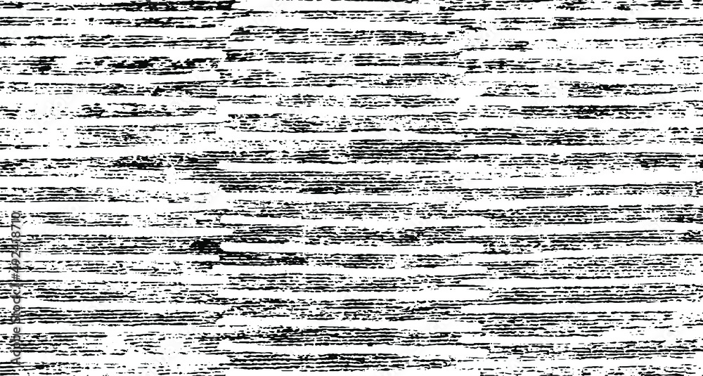 Fototapeta premium Monochrome texture composed of irregular graphic elements. Distressed uneven grunge background. Abstract vector illustration. Overlay for interesting effect and depth. Isolated on white background.