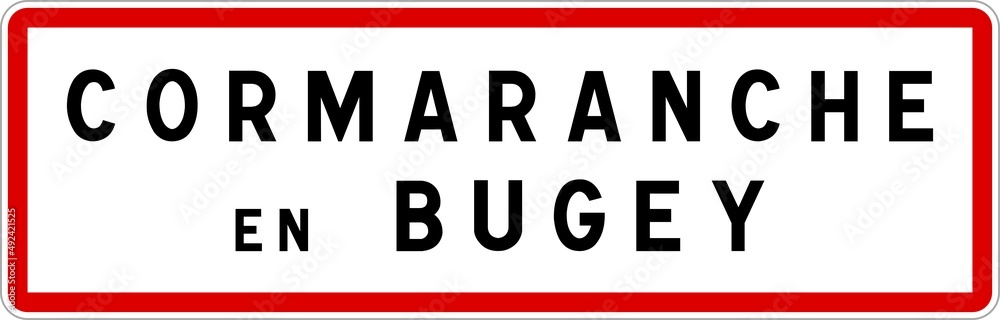 Panneau entrée ville agglomération Cormaranche-en-Bugey / Town entrance sign Cormaranche-en-Bugey Panneau entrée ville agglomération Cormaranche-en-Bugey / Town entrance sign Cormaranche-en-Bugey