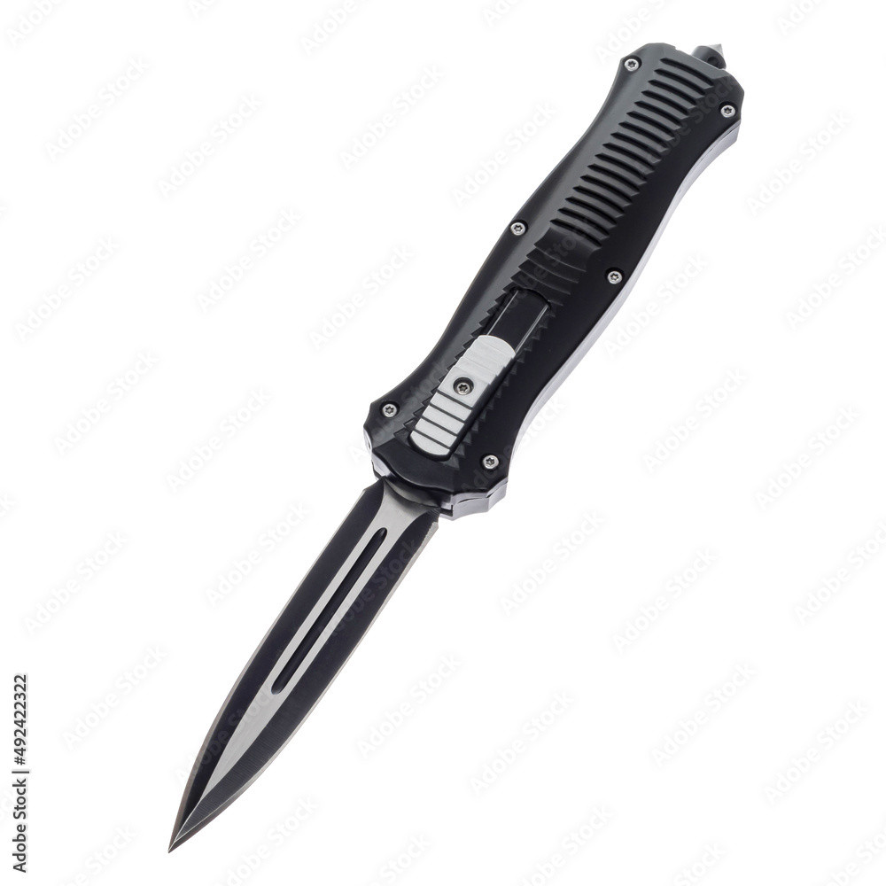 Obraz premium Knife tourist, hunting, tactical, military for survival and self-defense. Steel blade. An isolated object on a white background.