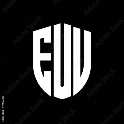 EVV letter logo design. EVV modern letter logo with black background. EVV creative  letter logo. simple and modern letter logo. vector logo modern alphabet font overlap style. Initial letters EVV  photo