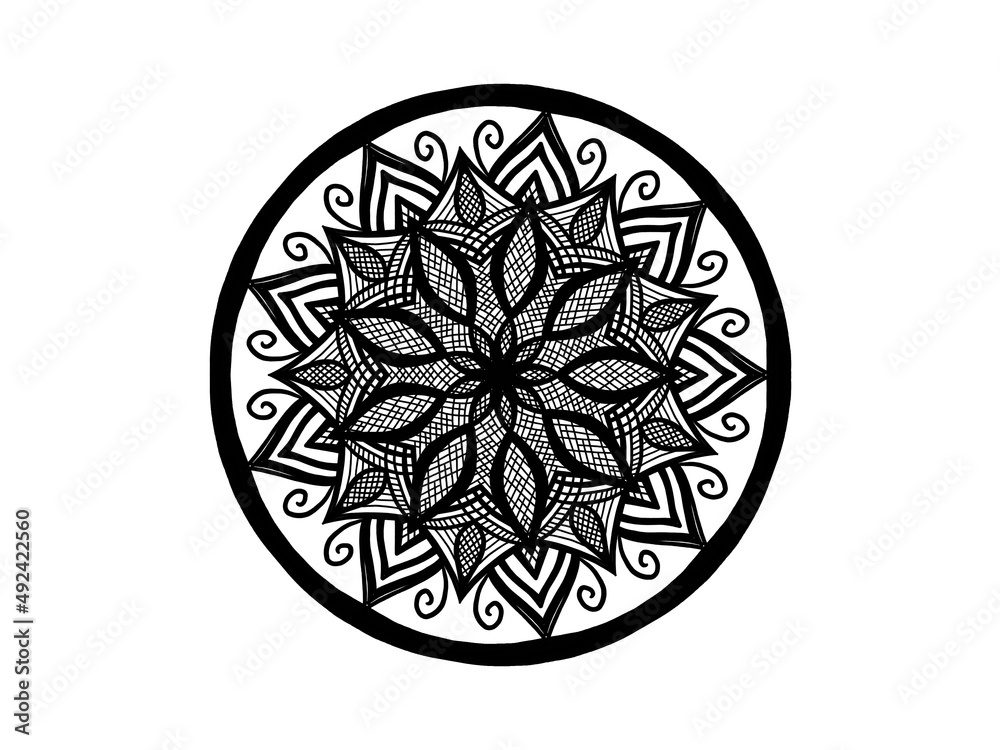 black and white mandala ornament hand drawn black and white mandala ornament hand drawn