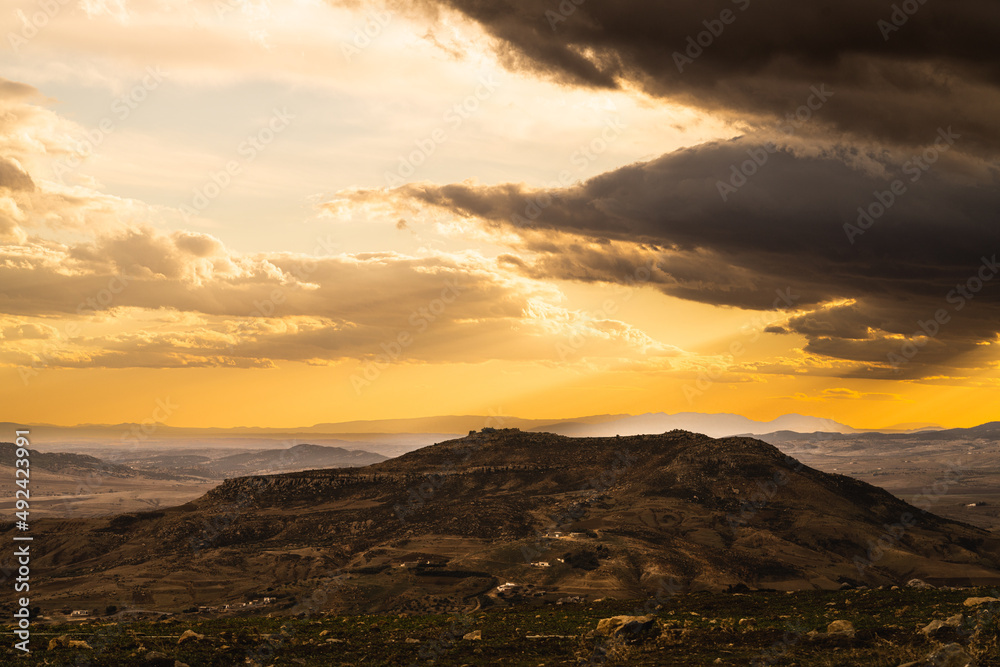 view of Zaghouan mountain in north Tunisia  -Zaghouan governorate - Tunisia 