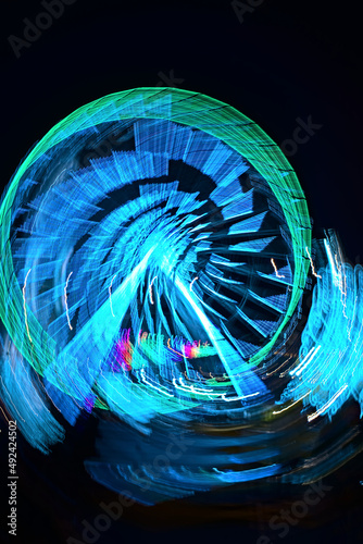 attraction ferris wheel in Kyiv in lights